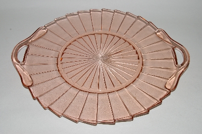 +MBA #62-080  Vintage Pink Depression Glass "Sierra/Pinwheel" Platter