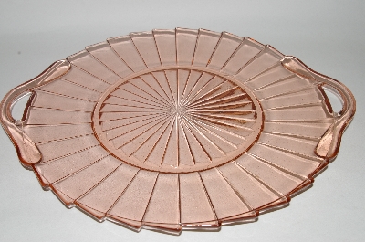 +MBA #62-080  Vintage Pink Depression Glass "Sierra/Pinwheel" Platter