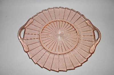 +MBA #62-080  Vintage Pink Depression Glass "Sierra/Pinwheel" Platter