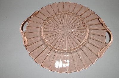 +MBA #62-080  Vintage Pink Depression Glass "Sierra/Pinwheel" Platter