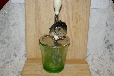 +MBA #4939  "Green Glass 3-Cup "D&B" Beater Set #4939