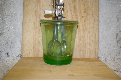 +MBA #4939  "Green Glass 3-Cup "D&B" Beater Set #4939