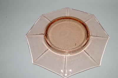 +MBA #62-131  " Vintage Pink Depression Glass "Fancy" Luncheon Plate