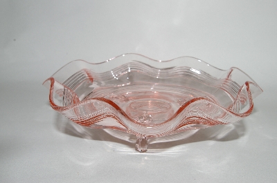 +MBA #62-106 "Vintage Pink Depression Glass "Ruffled" Bowl