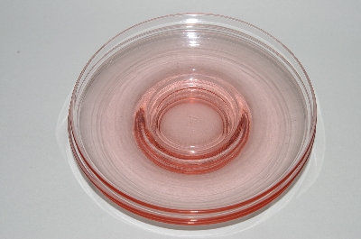 +MBA #62-085  Vintage Pink Depression Glass "Set Of 3" Saucers