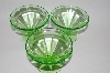 +MBA #62-179   Vintage Green Depression Glass "Set Of 3"  Federal Glass Sherbet Cups
