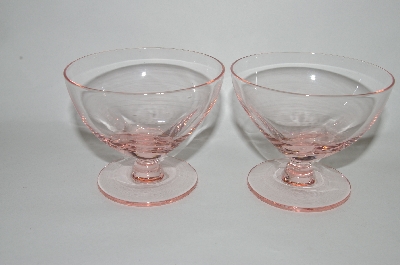 +MBA #62-183  Vintage Pink Depression Glass "Fancy Footed Sherbet" Cups Set Of 4
