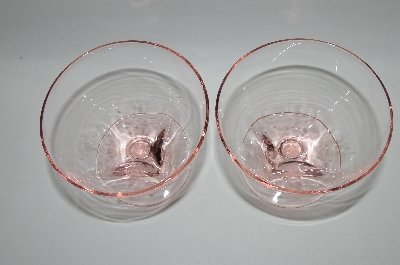 +MBA #62-183  Vintage Pink Depression Glass "Fancy Footed Sherbet" Cups Set Of 4