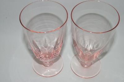 +MBA #62-176   "  Vintage Pink **Depression Glass Set  Of 6 "Fancy Juice Glass's"
