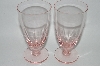 +MBA #62-176   "  Vintage Pink **Depression Glass Set  Of 6 "Fancy Juice Glass's"