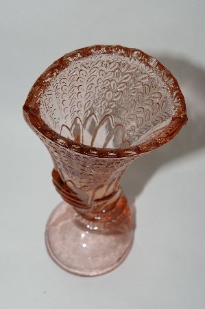 +MBA #62-233  Vintage Pink Glass "Hand Bud Vase"