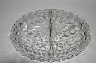 +MBA  "Vintage Clear "Cube" Depression Glass 2 part Relish Dish