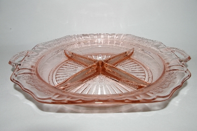 +MBA #62-240   Vintage Pink Depression 4 Part Grill Plate "Mayfair Open Rose"