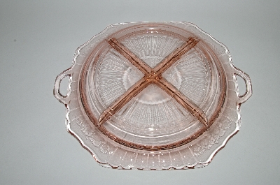 +MBA #62-240   Vintage Pink Depression 4 Part Grill Plate "Mayfair Open Rose"