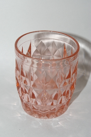 +MBA #62-191  Vintage Pink depression Glass "Windsor Diamond" Juice Tumbler