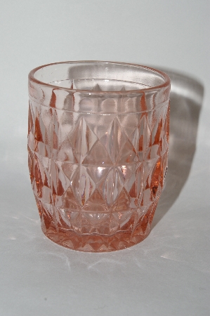+MBA #62-191  Vintage Pink depression Glass "Windsor Diamond" Juice Tumbler
