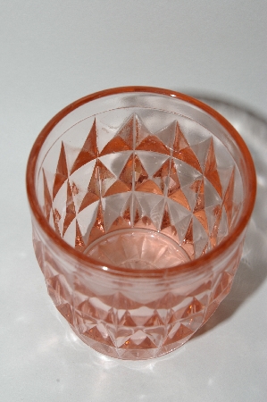 +MBA #62-191  Vintage Pink depression Glass "Windsor Diamond" Juice Tumbler