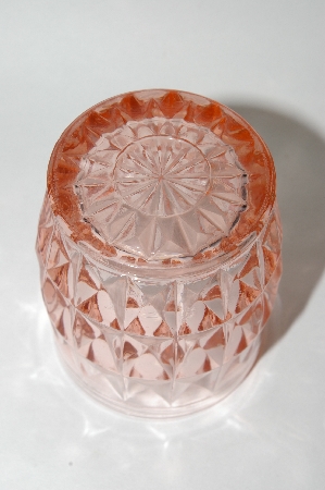 +MBA #62-191  Vintage Pink depression Glass "Windsor Diamond" Juice Tumbler
