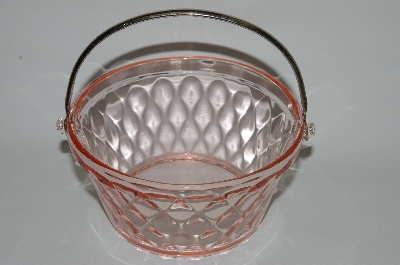 +MBA #63-052  Vintage Pink Depression Glass "Small" Ice Bucket