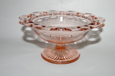 +MBA #63-281  Vintage Pink Depression Glass "Old Colony"  Lace Edge Candy Dish
