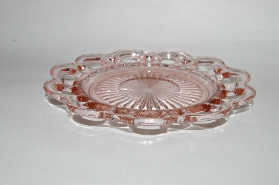 +MBA #63-277  Vintage Pink Depression Glass "Old Colony" Lace Edge Saucer