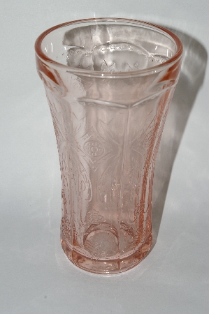 + MBA #63-214  Set Of 5 Vintage Pink Depression Glass Large Tumbler