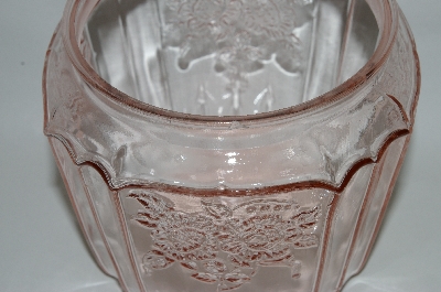 +MBA #63-208  Vintage Pink Depression Glass "Mayfair Rose" Cookie Jar