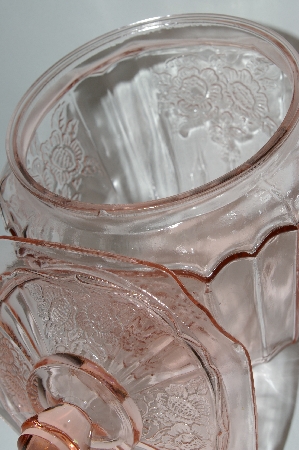 +MBA #63-208  Vintage Pink Depression Glass "Mayfair Rose" Cookie Jar