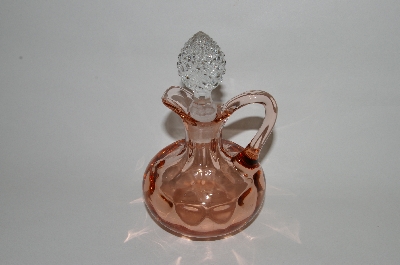 +MBA #63-191  Vintage Pink Depression Glass "Cruet" With Clear Glass Stopper