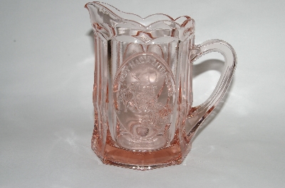 +MBA #63-232  Vintage Pink Glass "Nursery Rhyme"  Water Pitcher