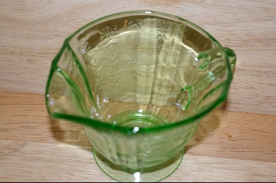 +MBA #4878  "Madrid" Federal Glass Green Creamer #4878