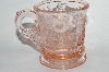 +MBA #63-273  Vintage Pink Glass Small "Cat & Dog" Mug