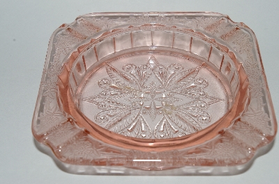 +MBA #63-088  Vintage Pink Depression Glass "Adam" Ashtray