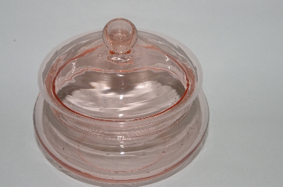 +MBA #63-071   Vintage Pink Depression Glass Round "Vanity Dish"