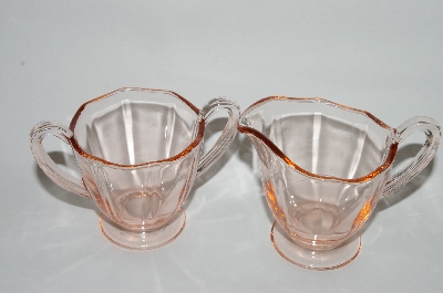 +MBA #63-182  "Vintage Pink Depression Glass "Small" Cream & Sugar Set