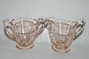 +MBA #63-182  "Vintage Pink Depression Glass "Small" Cream & Sugar Set