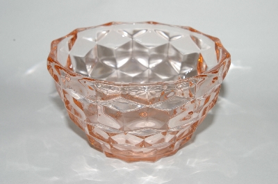 +MBA #64-277  Vintage Pink Depression Glass "Cube" Sugar Bowl