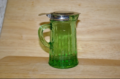 +MBA  "Reproduction Green Glass Syrup Pitcher #4815