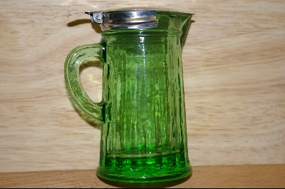 +MBA  "Reproduction Green Glass Syrup Pitcher #4815