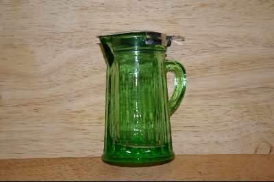+MBA  "Reproduction Green Glass Syrup Pitcher #4815