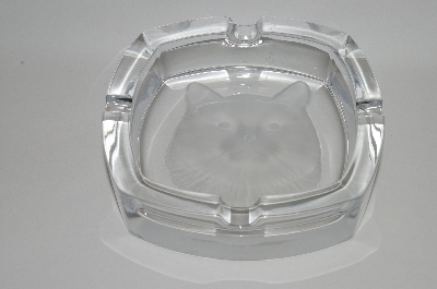 +MBA #64-260   Beautiful Square "Cat" Embossed Ashtray