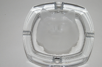 +MBA #64-260   Beautiful Square "Cat" Embossed Ashtray