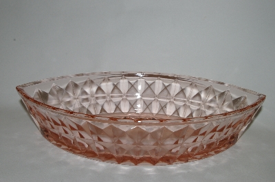+MBA #64-227  Vintage Pink Depression Glass "Widnsor" Boat Shaped Bowl