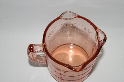 +MBA #64-145  "Vintage Pink Glass 3 Spout Measuring Cup