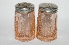 +MBA #64-037  Vintage Pink Depression Glass "Sharon" Salt & Pepper Shakers