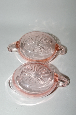 +MBA #64-139  Vintage Pink Depression Glass "Cream & Sugar" Set