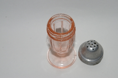 +MBA #64-050  Vintage Pink Depression Glass Set Of Two Different  Salt Shakers