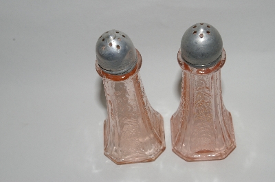 +MBA #64-175  Vintage Pink Depression Glass "Mayfair Open Rose" Salt & Pepper Shakers