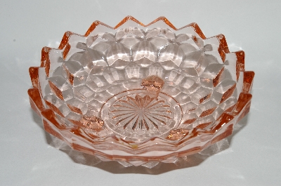 +MBA #64-256  Vintage Pink Depression Glass 3 Footed  "Cube" Candy Dish