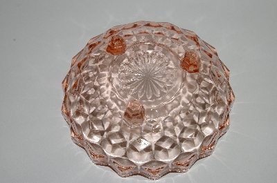 +MBA #64-256  Vintage Pink Depression Glass 3 Footed  "Cube" Candy Dish